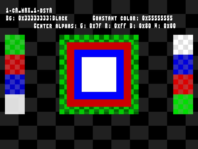 No alpha test result for Blend_tests::1-cA_MAX_1-dstA