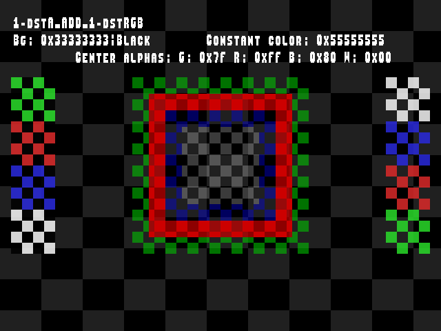 No alpha test result for Blend_tests::1-dstA_ADD_1-dstRGB