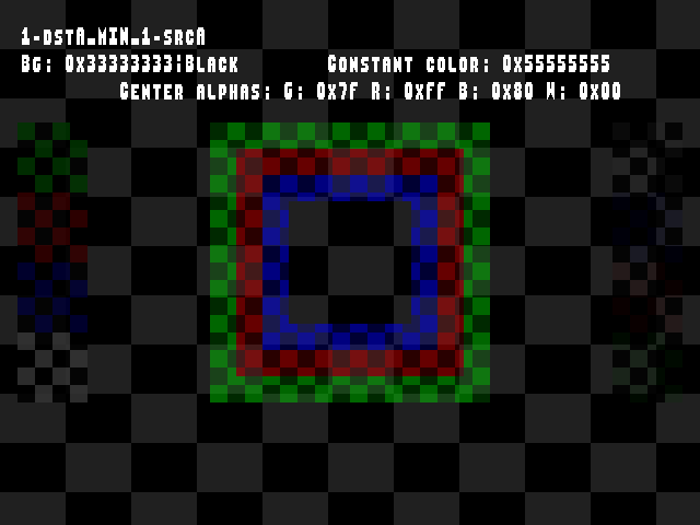 No alpha test result for Blend_tests::1-dstA_MIN_1-srcA