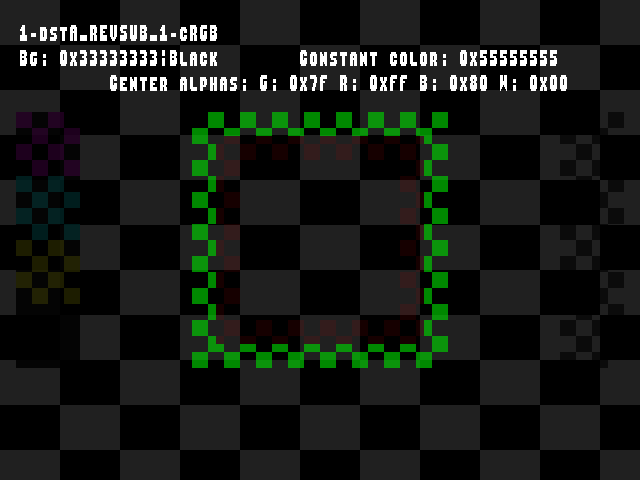No alpha test result for Blend_tests::1-dstA_REVSUB_1-cRGB