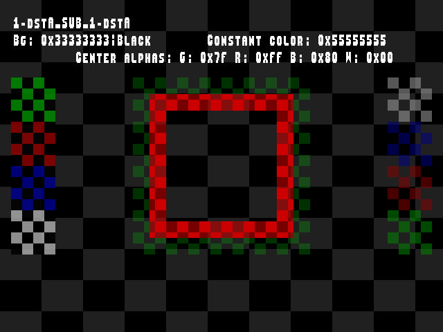 No alpha test result for Blend_tests::1-dstA_SUB_1-dstA