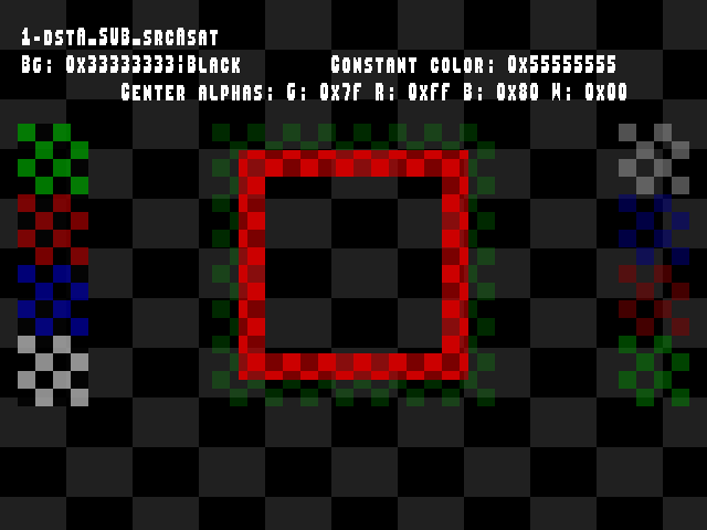 No alpha test result for Blend_tests::1-dstA_SUB_srcAsat