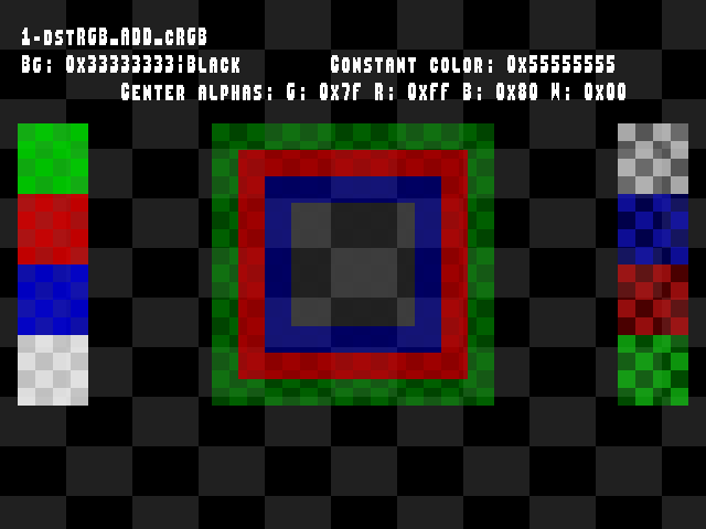 No alpha test result for Blend_tests::1-dstRGB_ADD_cRGB