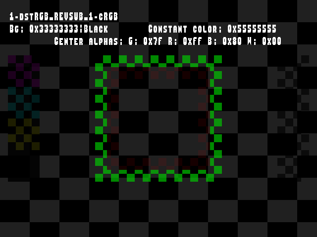 No alpha test result for Blend_tests::1-dstRGB_REVSUB_1-cRGB