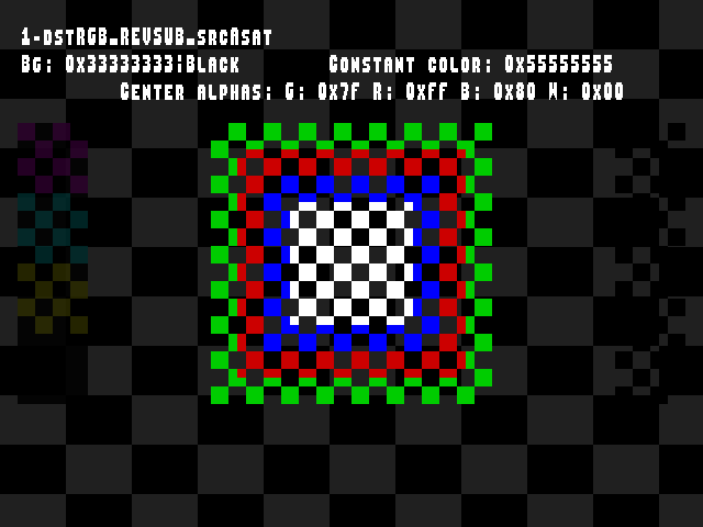 No alpha test result for Blend_tests::1-dstRGB_REVSUB_srcAsat