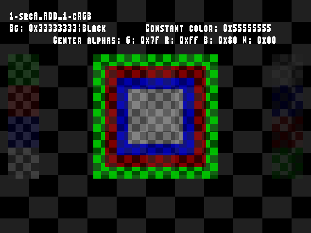 No alpha test result for Blend_tests::1-srcA_ADD_1-cRGB