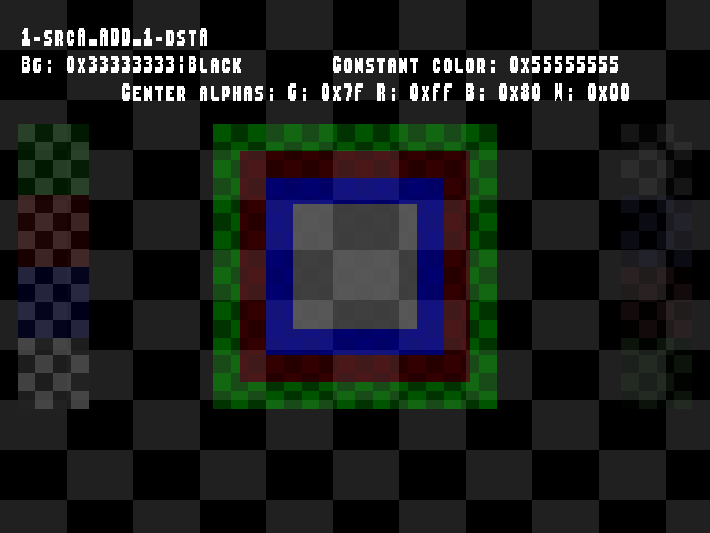 No alpha test result for Blend_tests::1-srcA_ADD_1-dstA