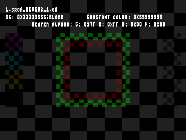 No alpha test result for Blend_tests::1-srcA_REVSUB_1-cA