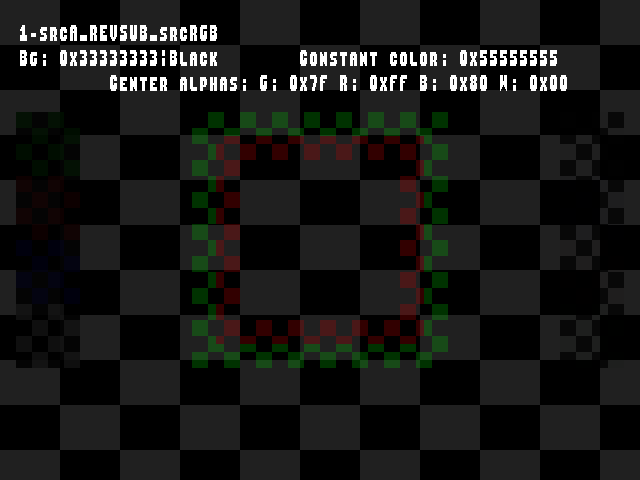 No alpha test result for Blend_tests::1-srcA_REVSUB_srcRGB