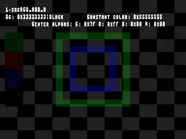 No alpha test result for Blend_tests::1-srcRGB_ADD_0