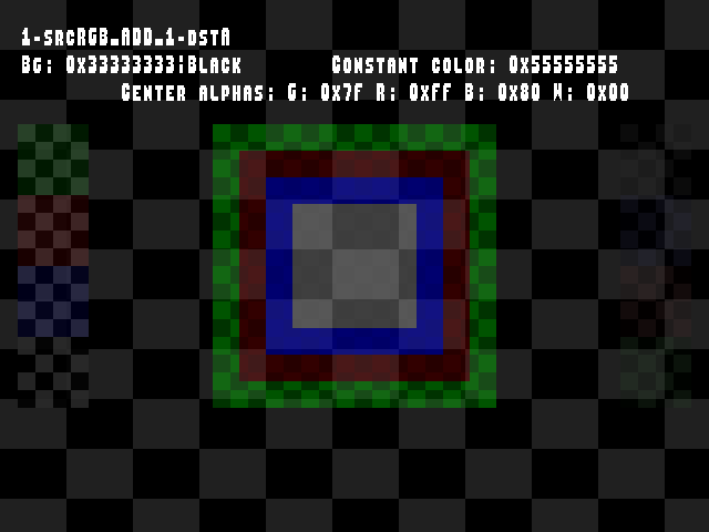 No alpha test result for Blend_tests::1-srcRGB_ADD_1-dstA