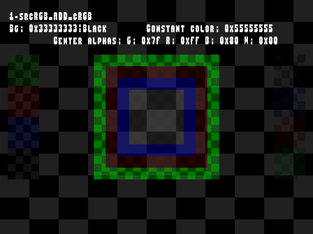 No alpha test result for Blend_tests::1-srcRGB_ADD_cRGB