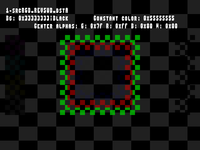 No alpha test result for Blend_tests::1-srcRGB_REVSUB_dstA