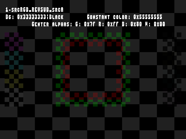 No alpha test result for Blend_tests::1-srcRGB_REVSUB_srcA