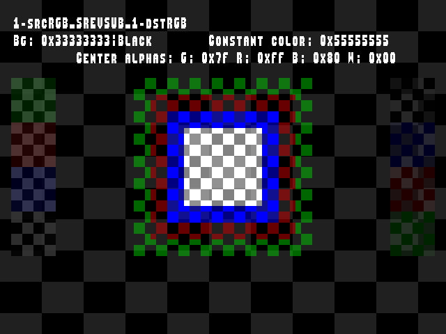 No alpha test result for Blend_tests::1-srcRGB_SREVSUB_1-dstRGB