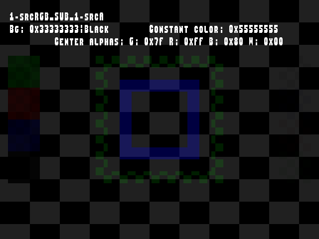 No alpha test result for Blend_tests::1-srcRGB_SUB_1-srcA