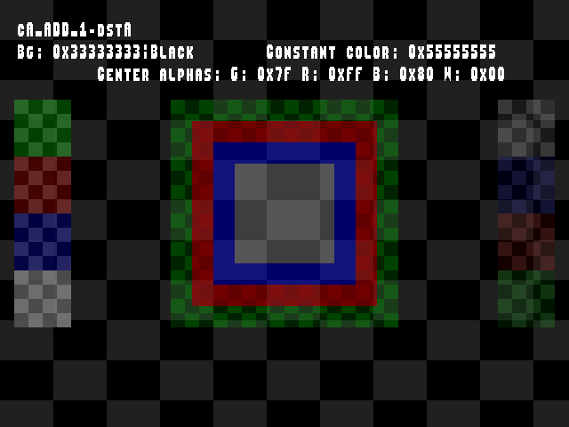 No alpha test result for Blend_tests::cA_ADD_1-dstA