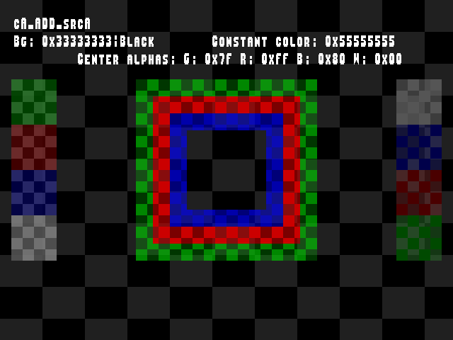 No alpha test result for Blend_tests::cA_ADD_srcA