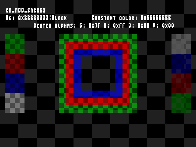 No alpha test result for Blend_tests::cA_ADD_srcRGB