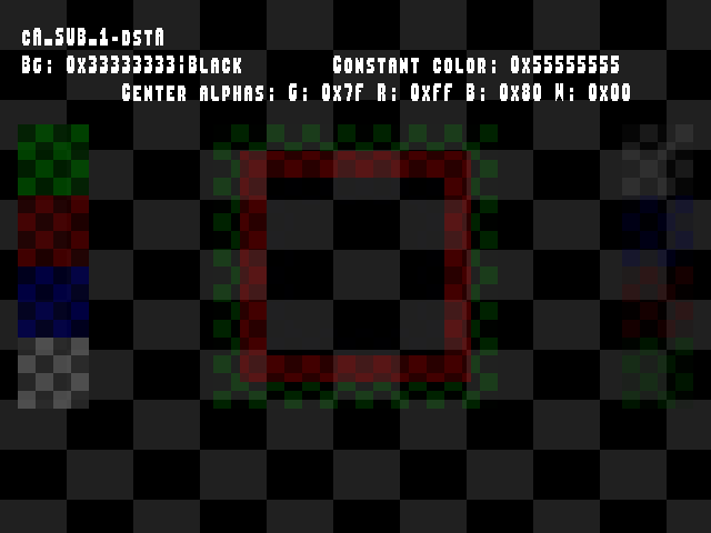 No alpha test result for Blend_tests::cA_SUB_1-dstA