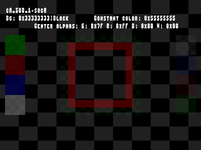 No alpha test result for Blend_tests::cA_SUB_1-srcA