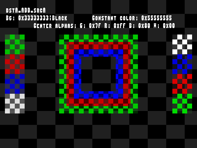 No alpha test result for Blend_tests::dstA_ADD_srcA