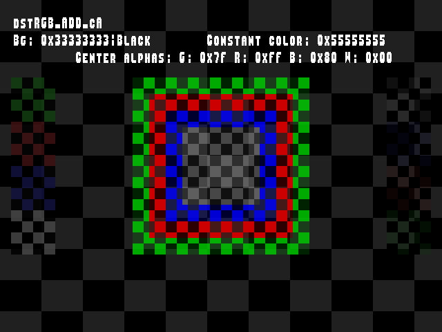 No alpha test result for Blend_tests::dstRGB_ADD_cA