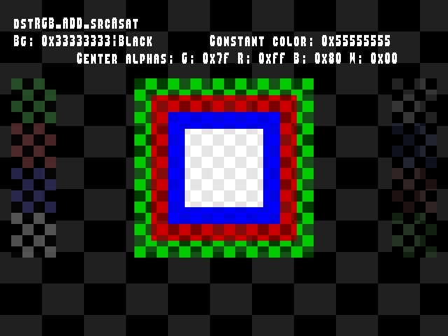 No alpha test result for Blend_tests::dstRGB_ADD_srcAsat