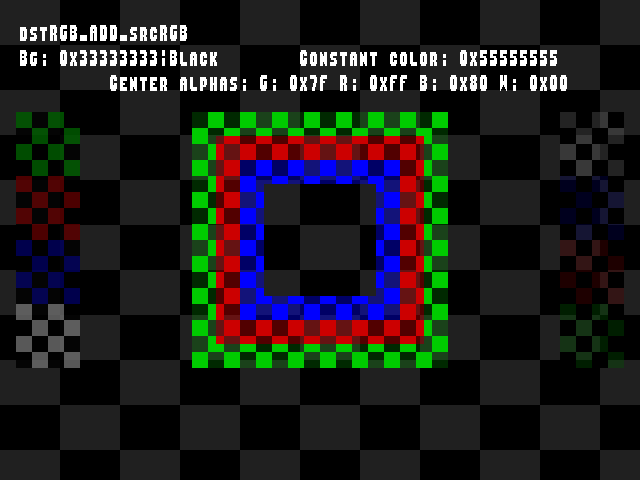 No alpha test result for Blend_tests::dstRGB_ADD_srcRGB