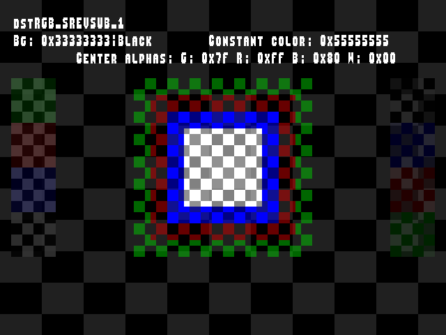 No alpha test result for Blend_tests::dstRGB_SREVSUB_1