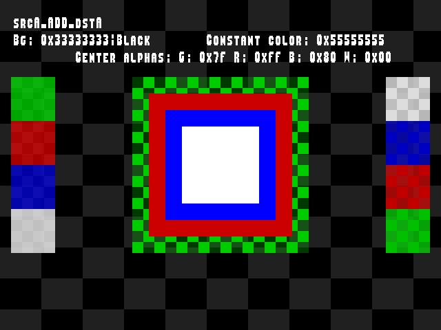 No alpha test result for Blend_tests::srcA_ADD_dstA