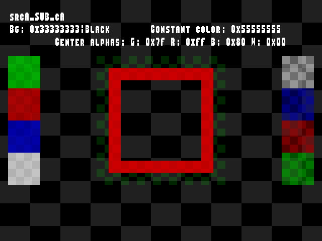 No alpha test result for Blend_tests::srcA_SUB_cA