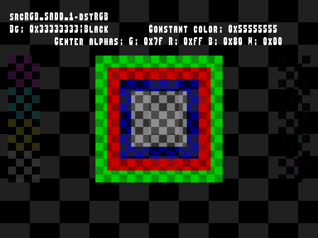 No alpha test result for Blend_tests::srcRGB_SADD_1-dstRGB