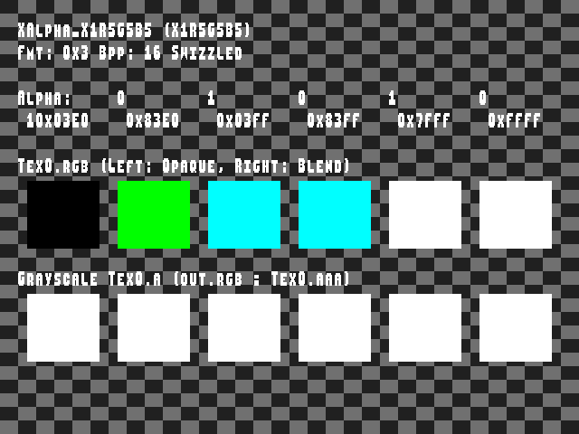 No alpha test result for Texture_format::XAlpha_X1R5G5B5