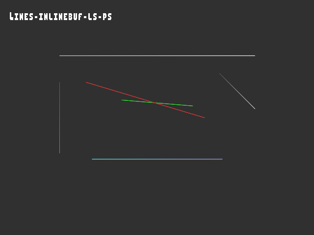 Golden image for 3D_primitive::Lines-inlinebuf-ls-ps in xemu