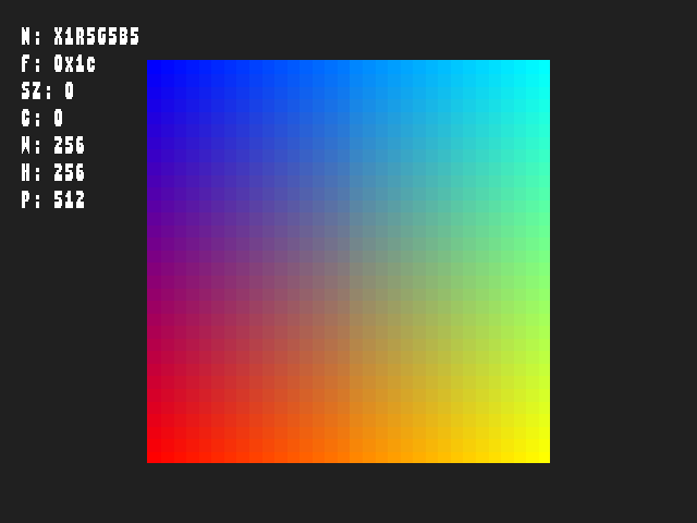 Golden image for Texture_format::TexFmt_X1R5G5B5_L in xemu