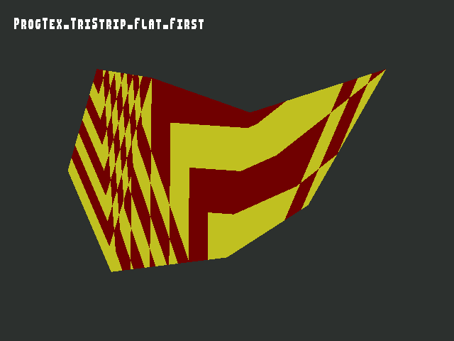Golden image for Shade_model::ProgTex_TriStrip_Flat_First in xemu