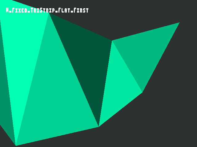 Golden image for Shade_model::W_Fixed_TriStrip_Flat_First in xemu