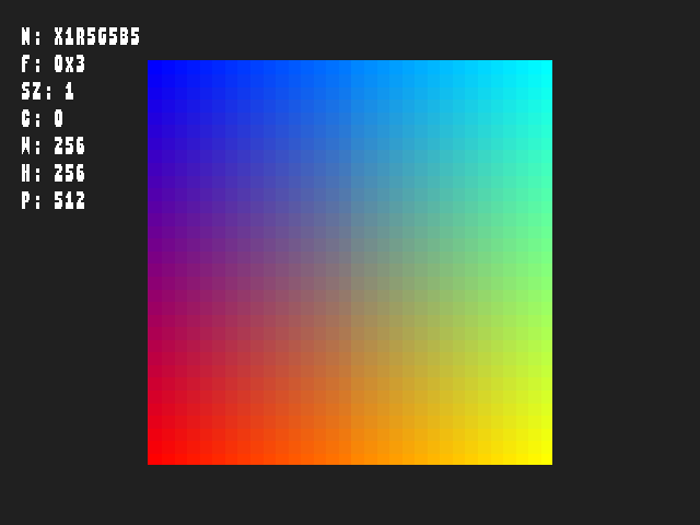 Golden image for Texture_format::TexFmt_X1R5G5B5 in xemu