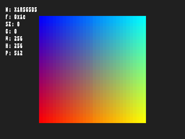 Golden image for Texture_format::TexFmt_X1R5G5B5_L in xemu