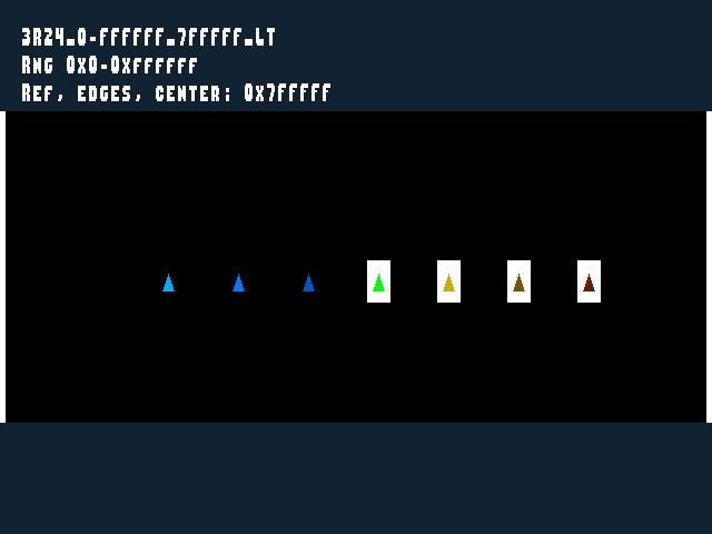 Golden image for Texture_shadow_comparator::3R24_0-FFFFFF_7FFFFF_LT in xemu