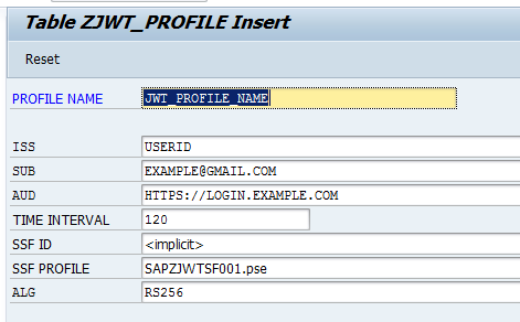 JWT profile screenshot