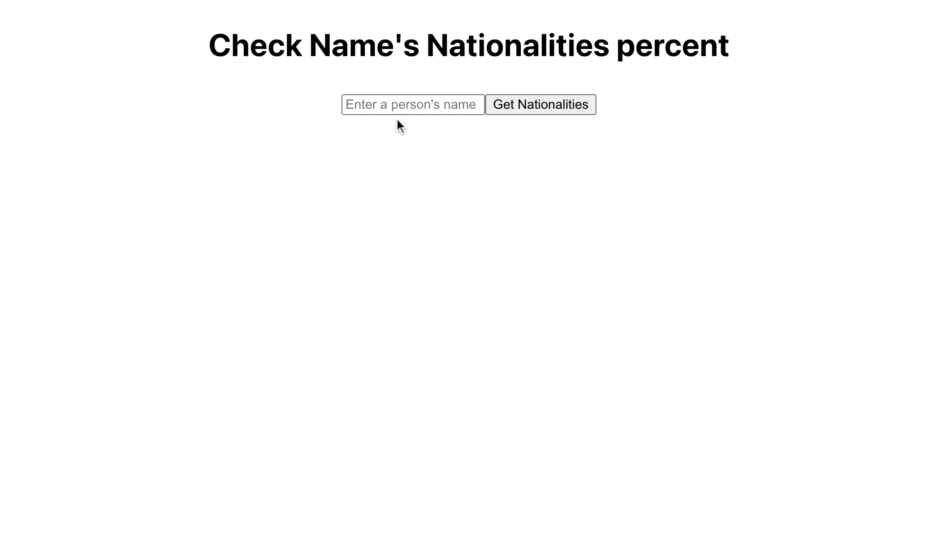 ReactJS app used to guess nationalities of a given name