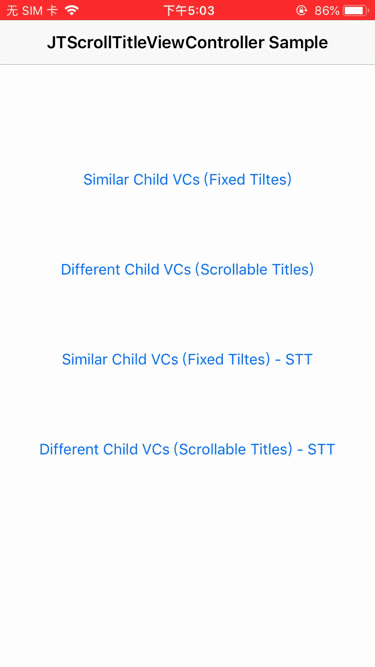 GitHub - abchtv/JTScrollTitleViewController: Get a view controller with ...