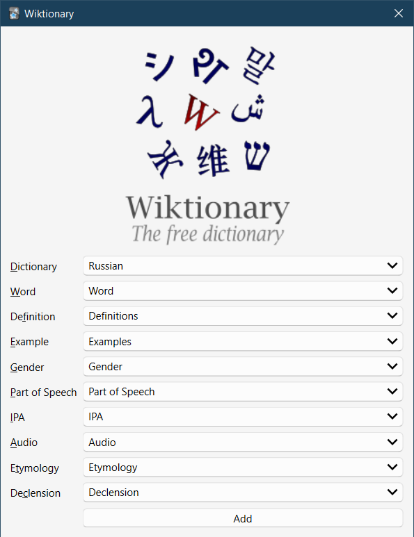 An add-on to query words using Wiktionary data taken from https ...