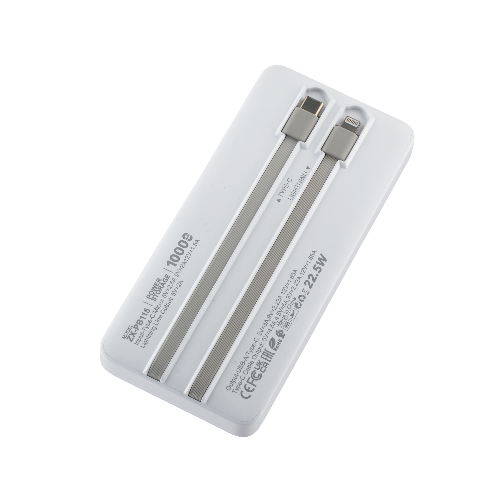 10000 mAh 22.5 W Power Bank with Built - in Cables (ZX-PB115) thumbnail 3