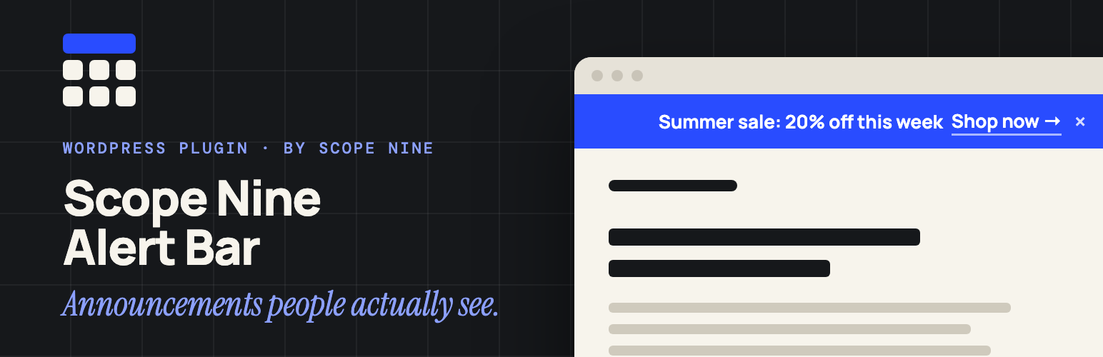 Scope Nine Alert Bar