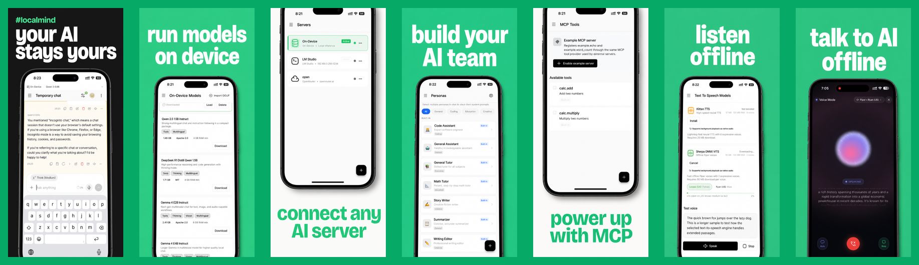 LocalMind app screens