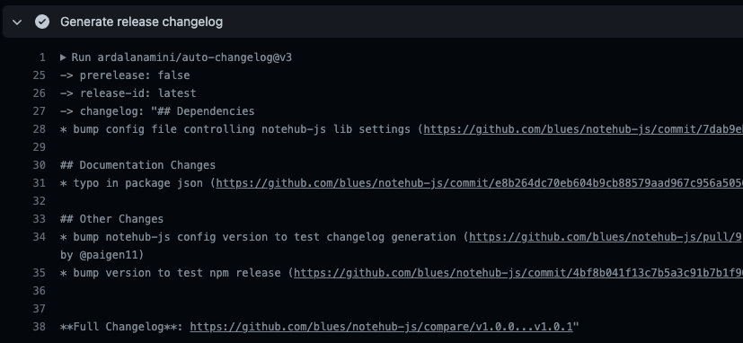 Copy generated release notes from GitHub Actions workflow