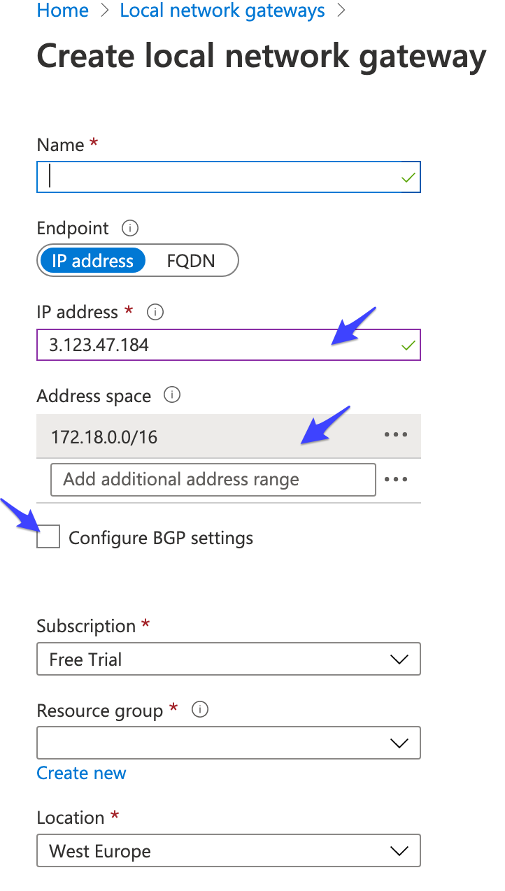 Azure Local Network Gateway